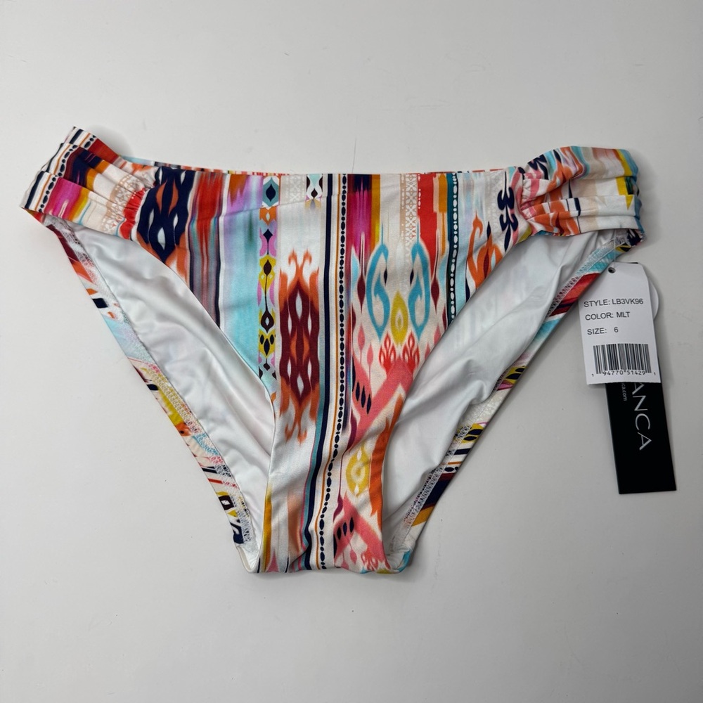 La Blanca Standard Side Shirred Hipster
Swimsuit Bottom tribal Desert Dream